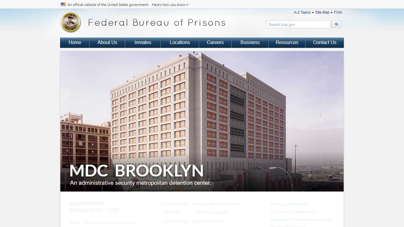 MDC Brooklyn - Federal Bureau of Prisons