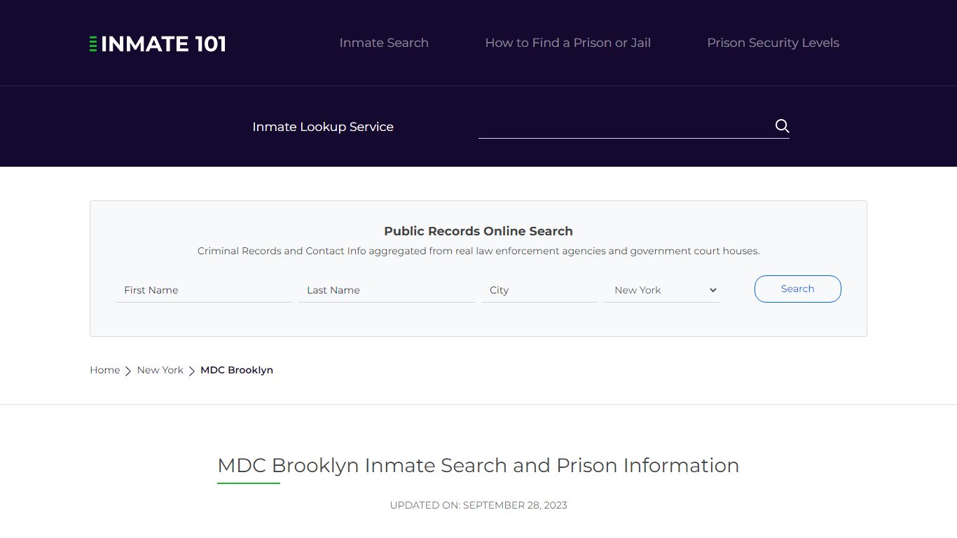 MDC Brooklyn Inmate Search | Lookup | Roster